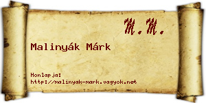 Malinyák Márk névjegykártya